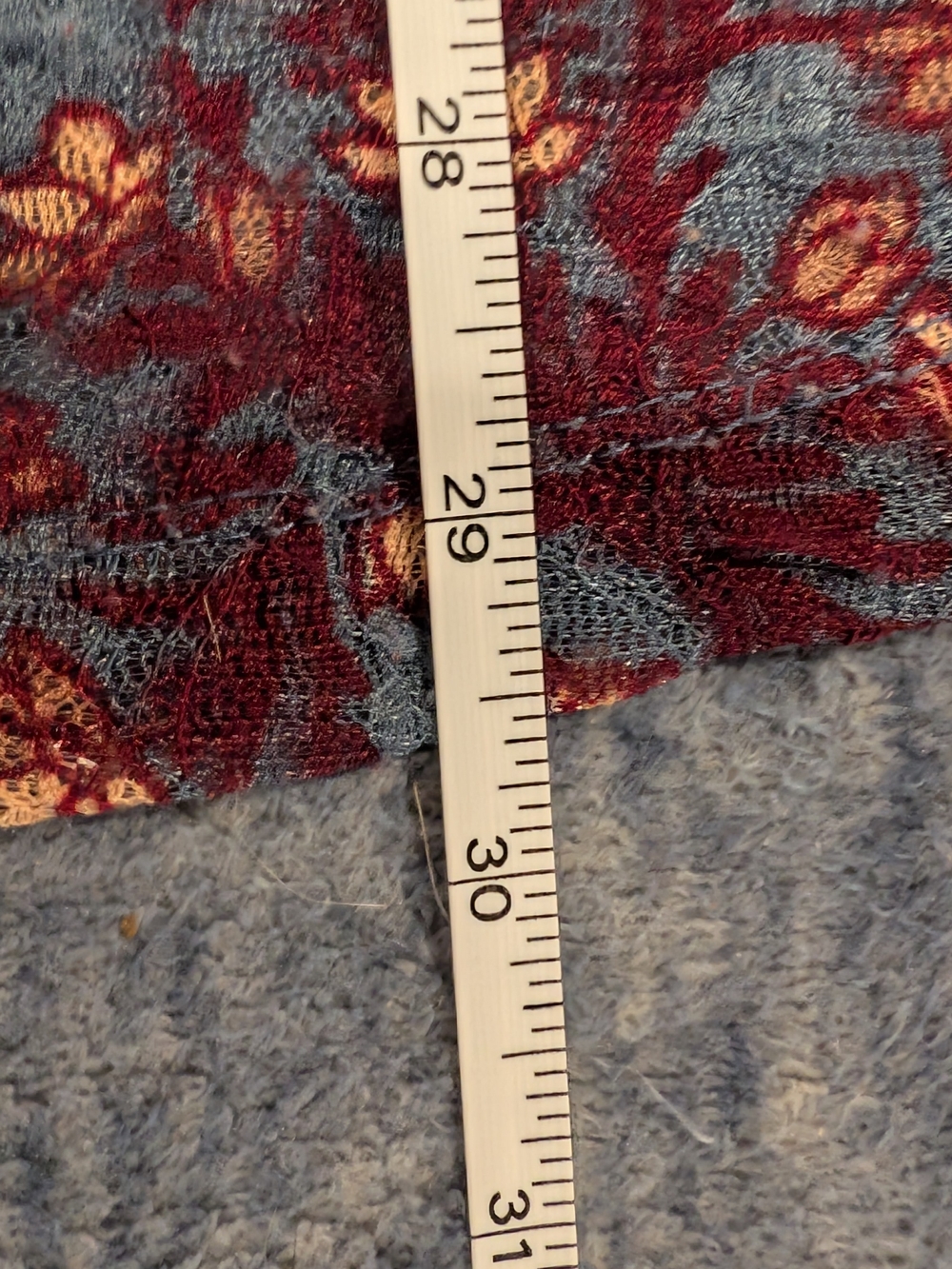 LOGO by Lori Goldstein 1X Blue and Burgundy Floral Tunic Top - Picture 10 of 10